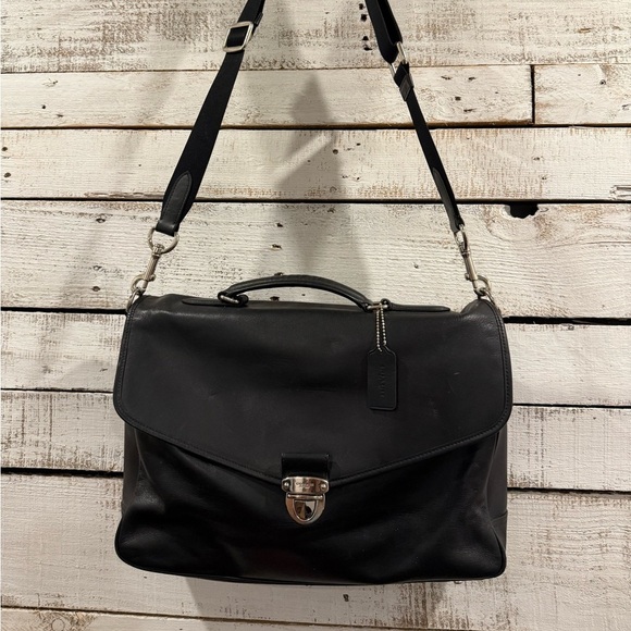 Coach Black  Briefcase/Laptop Bag With Slide Lock Closure - Picture 1 of 16